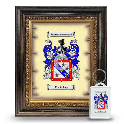 Cockoksy Framed Coat of Arms and Keychain - Heirloom