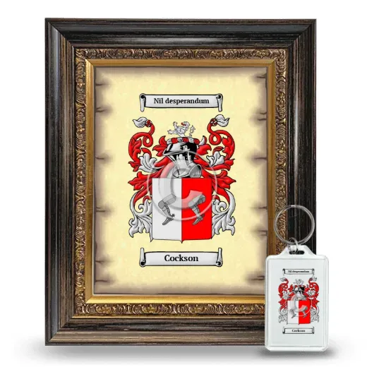 Cockson Framed Coat of Arms and Keychain - Heirloom