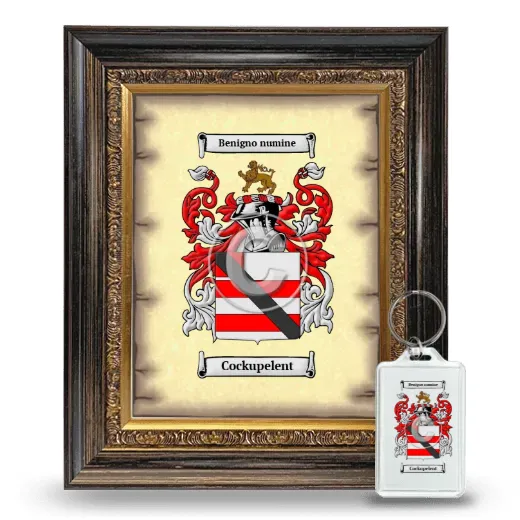 Cockupelent Framed Coat of Arms and Keychain - Heirloom