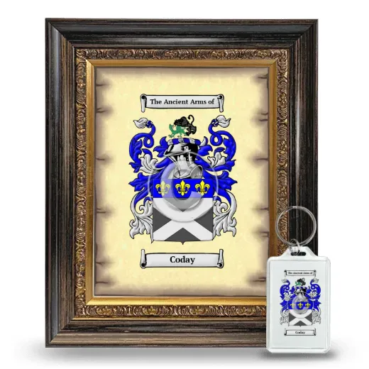 Coday Framed Coat of Arms and Keychain - Heirloom