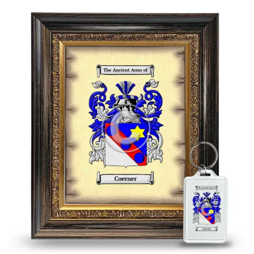 Coerner Framed Coat of Arms and Keychain - Heirloom