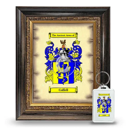Coffell Framed Coat of Arms and Keychain - Heirloom