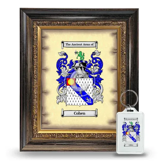 Cohen Framed Coat of Arms and Keychain - Heirloom