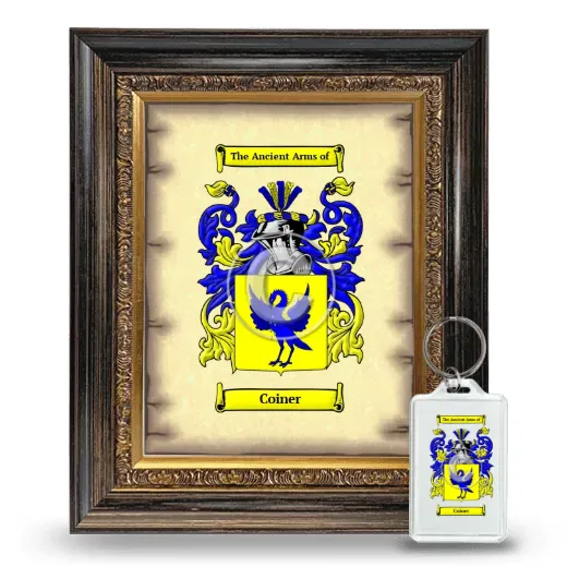 Coiner Framed Coat of Arms and Keychain - Heirloom