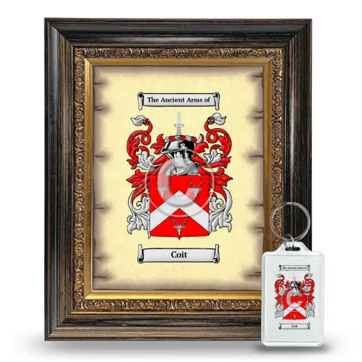 Coit Framed Coat of Arms and Keychain - Heirloom