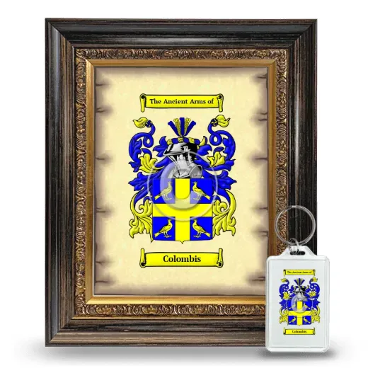 Colombis Framed Coat of Arms and Keychain - Heirloom