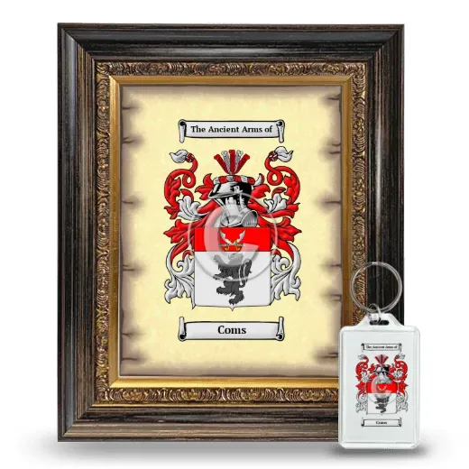 Coms Framed Coat of Arms and Keychain - Heirloom