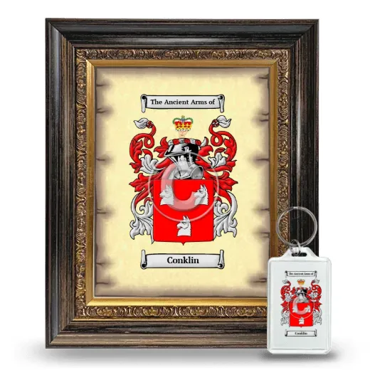 Conklin Framed Coat of Arms and Keychain - Heirloom