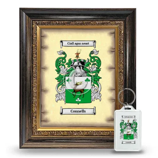 Connells Framed Coat of Arms and Keychain - Heirloom