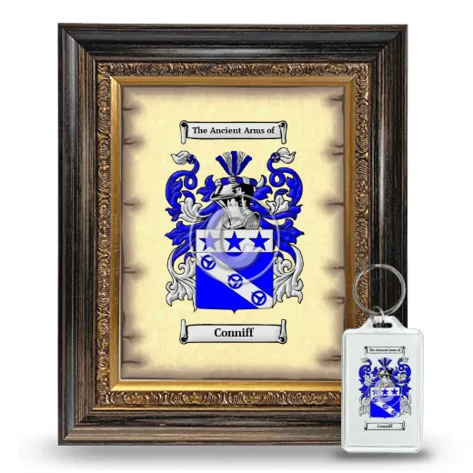 Conniff Framed Coat of Arms and Keychain - Heirloom