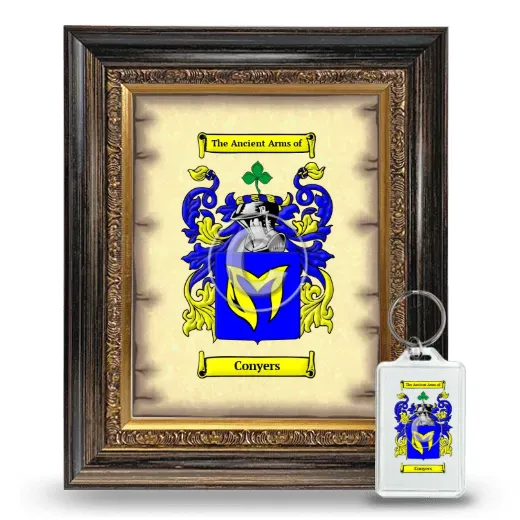 Conyers Framed Coat of Arms and Keychain - Heirloom