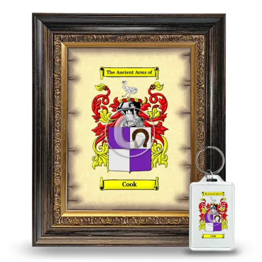 Cook Framed Coat of Arms and Keychain - Heirloom