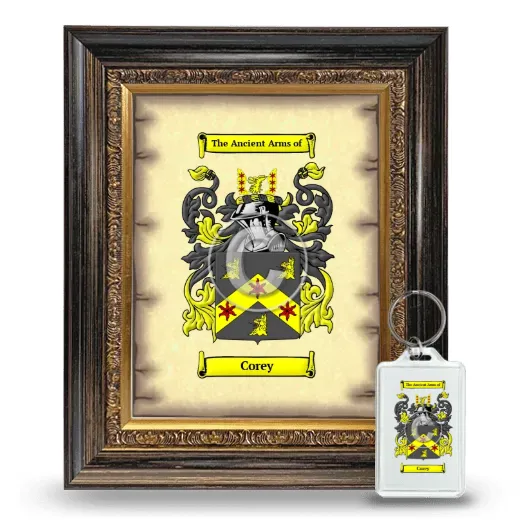 Corey Framed Coat of Arms and Keychain - Heirloom