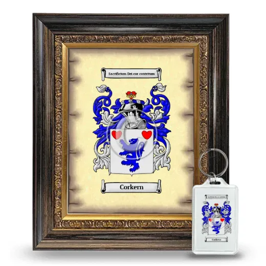 Corkern Framed Coat of Arms and Keychain - Heirloom