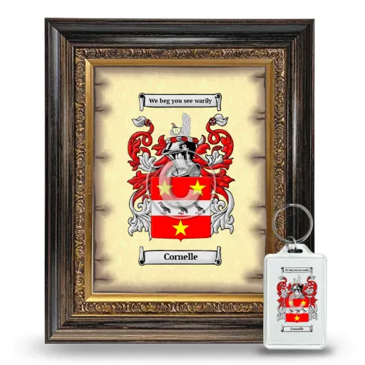 Cornelle Framed Coat of Arms and Keychain - Heirloom