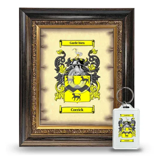Corrick Framed Coat of Arms and Keychain - Heirloom