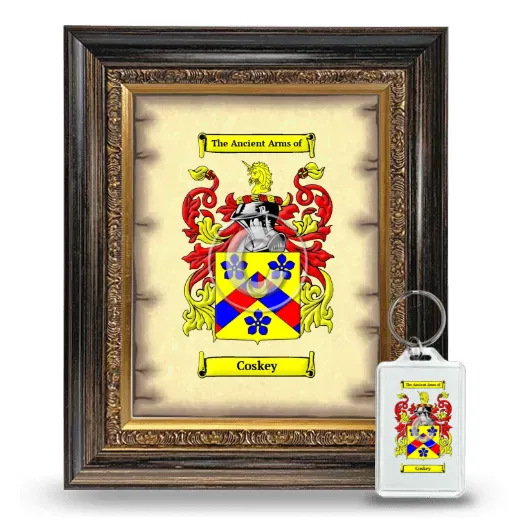 Coskey Framed Coat of Arms and Keychain - Heirloom