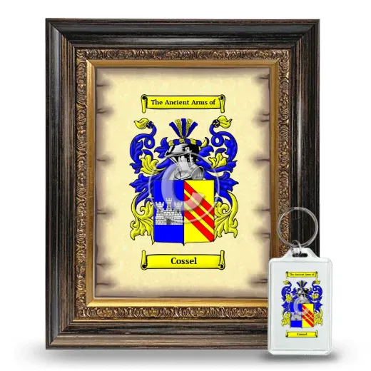 Cossel Framed Coat of Arms and Keychain - Heirloom
