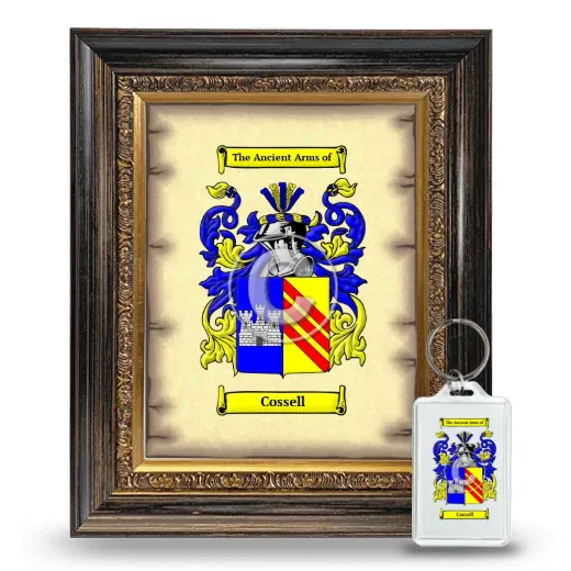 Cossell Framed Coat of Arms and Keychain - Heirloom