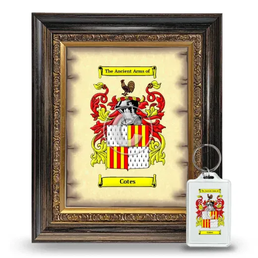 Cotes Framed Coat of Arms and Keychain - Heirloom