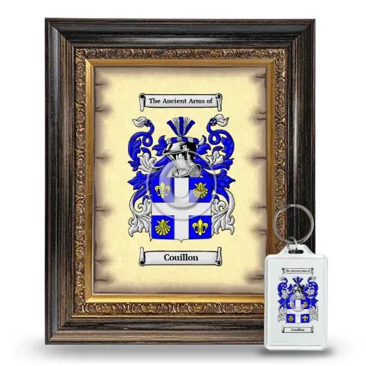 Couillon Framed Coat of Arms and Keychain - Heirloom