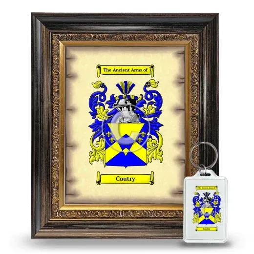 Coutry Framed Coat of Arms and Keychain - Heirloom