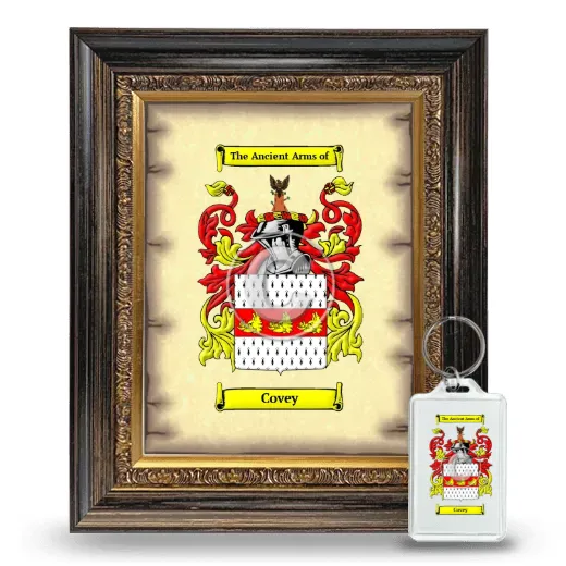 Covey Framed Coat of Arms and Keychain - Heirloom