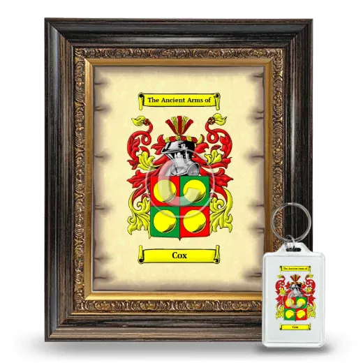 Cox Framed Coat of Arms and Keychain - Heirloom