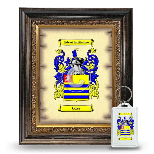 Coxe Framed Coat of Arms and Keychain - Heirloom