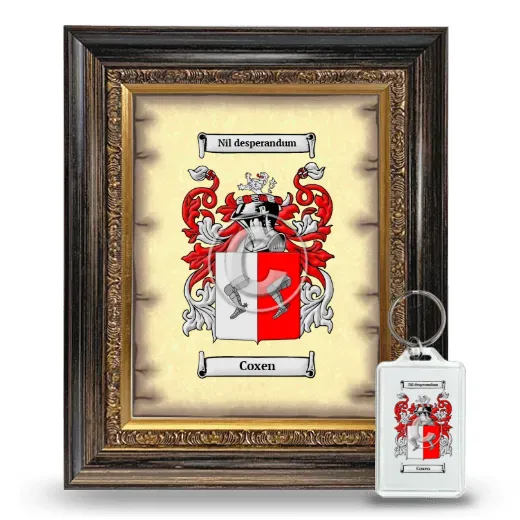 Coxen Framed Coat of Arms and Keychain - Heirloom
