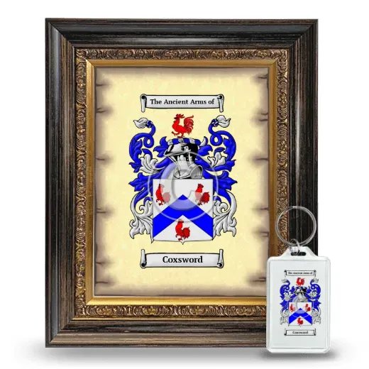 Coxsword Framed Coat of Arms and Keychain - Heirloom