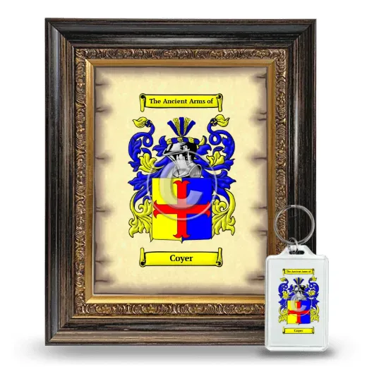 Coyer Framed Coat of Arms and Keychain - Heirloom