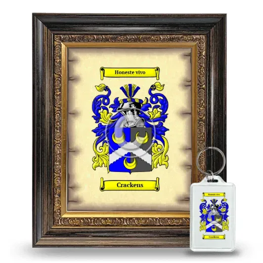 Crackens Framed Coat of Arms and Keychain - Heirloom