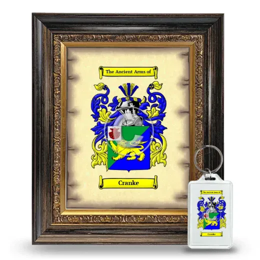 Cranke Framed Coat of Arms and Keychain - Heirloom