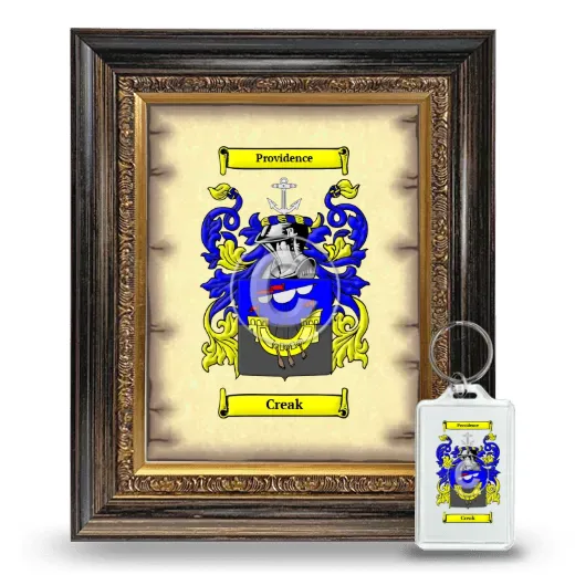 Creak Framed Coat of Arms and Keychain - Heirloom