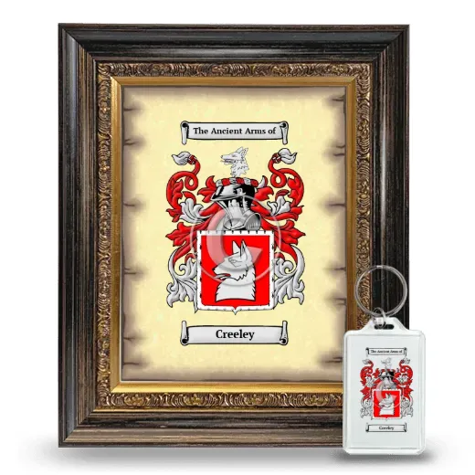 Creeley Framed Coat of Arms and Keychain - Heirloom