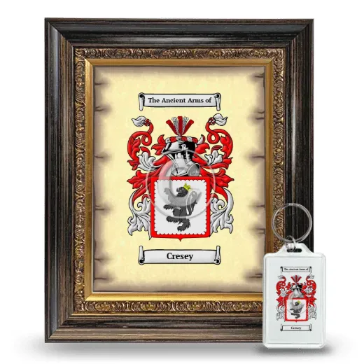 Cresey Framed Coat of Arms and Keychain - Heirloom