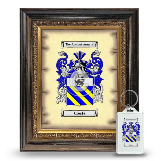 Creste Framed Coat of Arms and Keychain - Heirloom