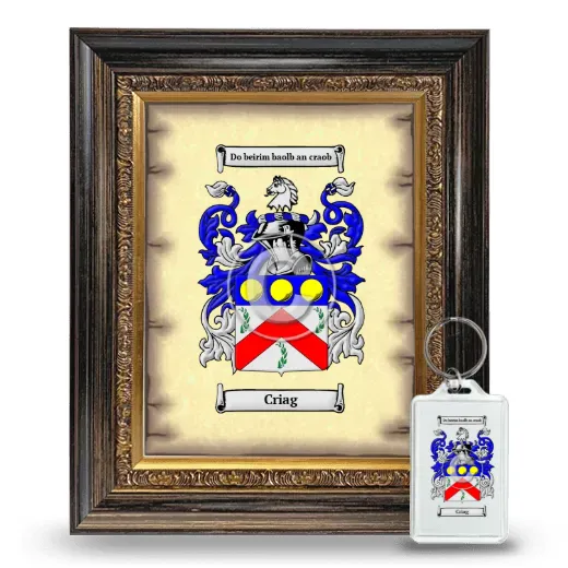 Criag Framed Coat of Arms and Keychain - Heirloom