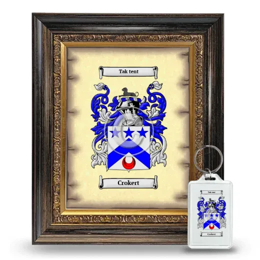 Crokert Framed Coat of Arms and Keychain - Heirloom