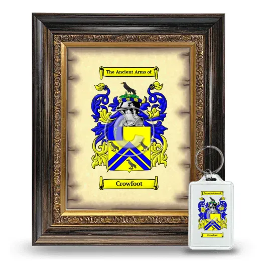 Crowfoot Framed Coat of Arms and Keychain - Heirloom