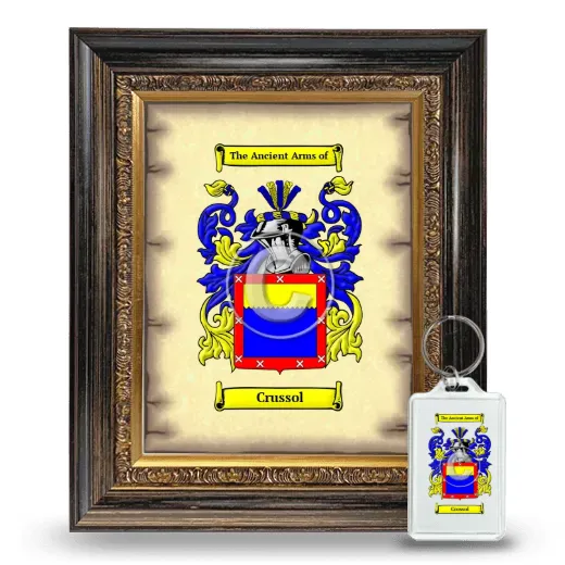 Crussol Framed Coat of Arms and Keychain - Heirloom
