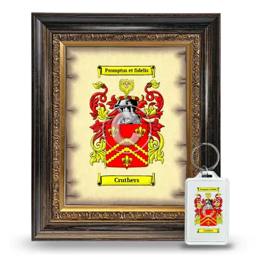 Cruthers Framed Coat of Arms and Keychain - Heirloom