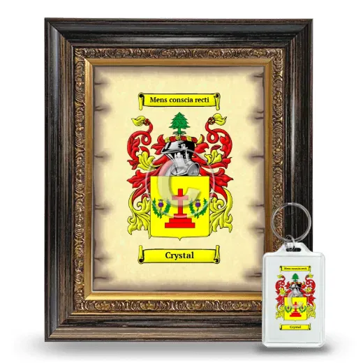 Crystal Framed Coat of Arms and Keychain - Heirloom