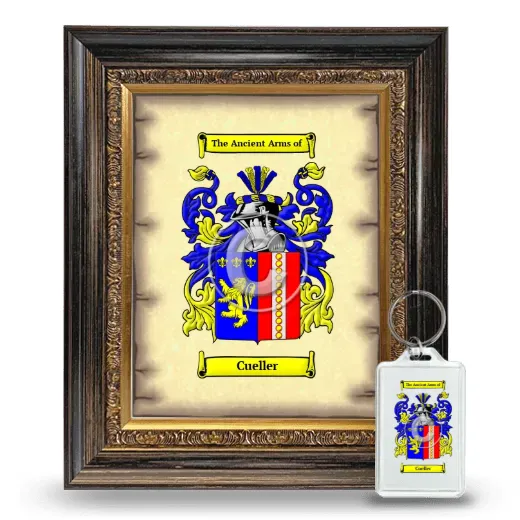 Cueller Framed Coat of Arms and Keychain - Heirloom
