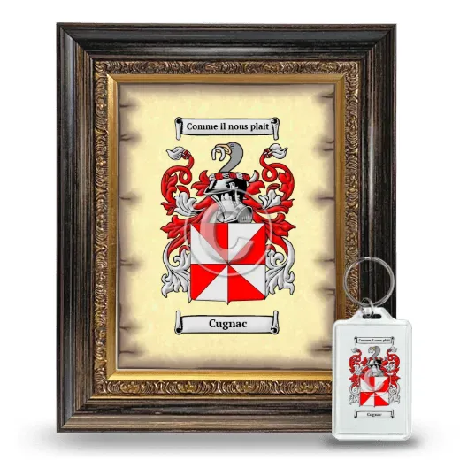 Cugnac Framed Coat of Arms and Keychain - Heirloom