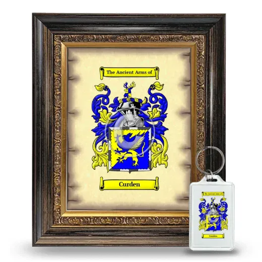 Curden Framed Coat of Arms and Keychain - Heirloom