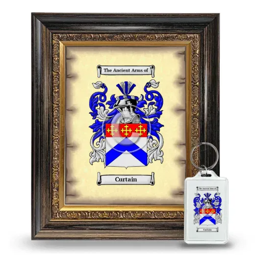 Curtain Framed Coat of Arms and Keychain - Heirloom