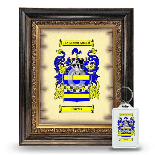 Curtis Framed Coat of Arms and Keychain - Heirloom