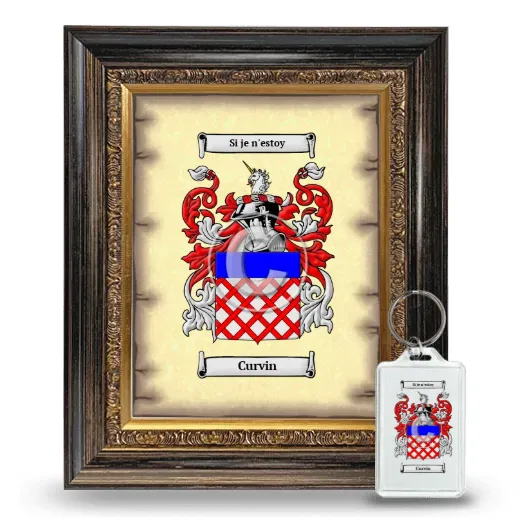 Curvin Framed Coat of Arms and Keychain - Heirloom